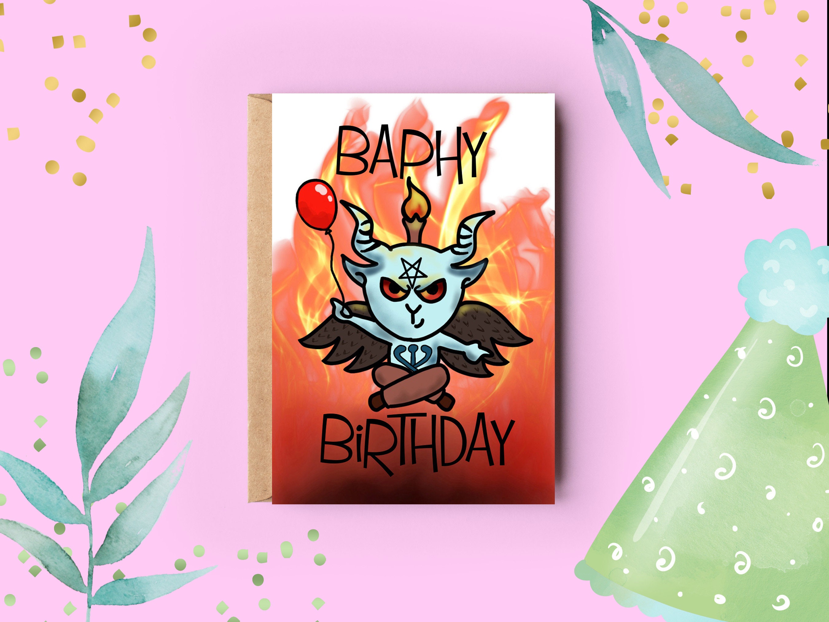 Baphy Birthday Birthday Card Satanic Satanist Baphomet - Etsy UK