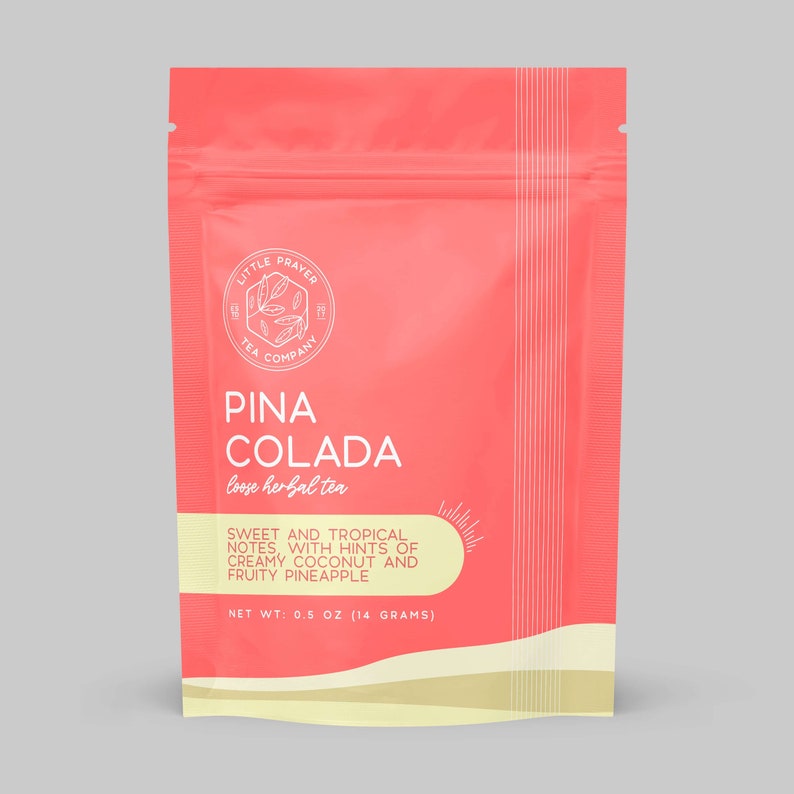 Pina Colada Tea | Tropical Tea | Fruit Tea | Herbal Tea | Iced Tea | Vacation Tea | Caffeine Free Tea | Tea Lover Gift Sample