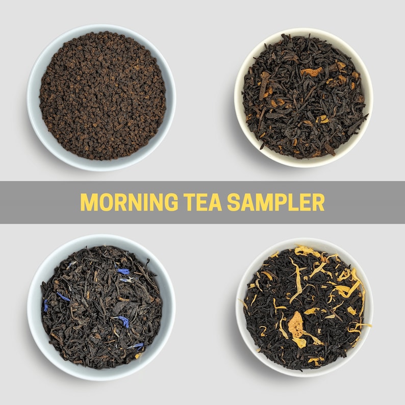 Morning Tea Sampler Black Tea Sampler High Caffeine Tea Breakfast Tea Tea Lover Gift Tea Gift Set image 1