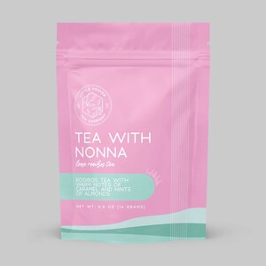 Tea With Nonna – Rooibos Tea Blend – Peaceful Caffeine Free Tea Gift – Dessert Tea with Caramel, Almond & Rose Petals – Cozy Faith Tea Sample
