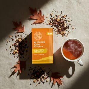 Autumn Chai Tea – Caffeine Free Herbal Chai, Pumpkin Spice Tea, Herbal Chai Tea, Fall Flavored Loose Leaf, Cozy Caffeine Free Chai Latte