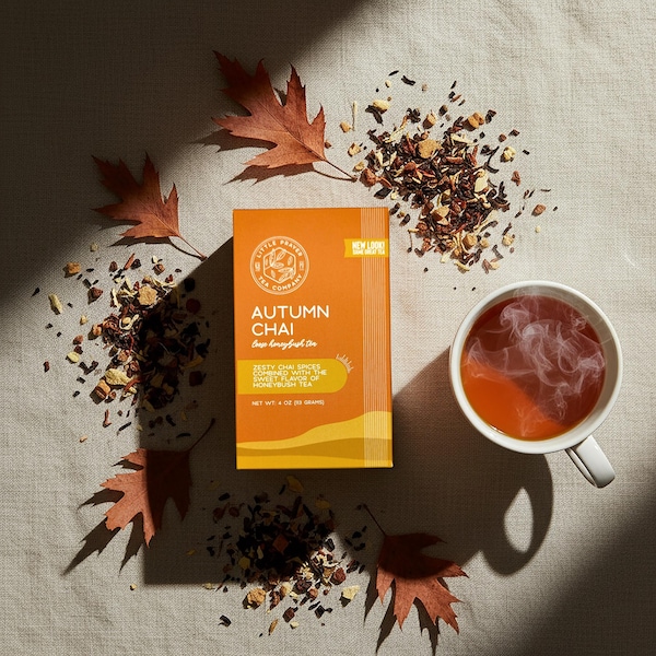 Autumn Chai Tea – Caffeine Free Herbal Chai, Pumpkin Spice Tea, Herbal Chai Tea, Fall Flavored Loose Leaf, Cozy Caffeine Free Chai Latte