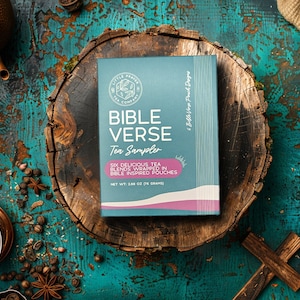 Bible Verse Tea Sampler Box – Scripture Tea Gift Set for Faith & Inspiration | Christian Gifts | Loose Leaf Tea Variety Pack | Tea Gift