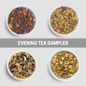 Evening Tea Sampler | Calming Herbal Teas for Relaxation | Sleep Tea Set | Tea Lover Gift | Caffeine Free Teas | Bedtime Teas