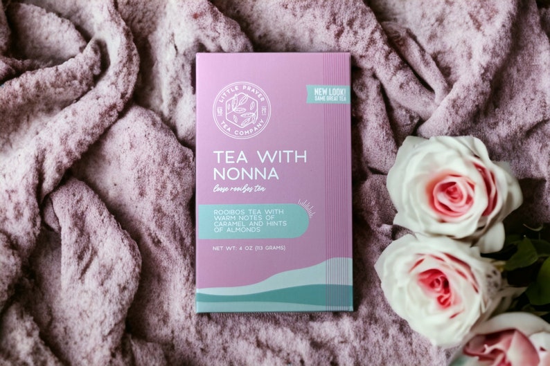 Tea With Nonna – Rooibos Tea Blend – Peaceful Caffeine Free Tea Gift – Dessert Tea with Caramel, Almond & Rose Petals – Cozy Faith Tea image 6