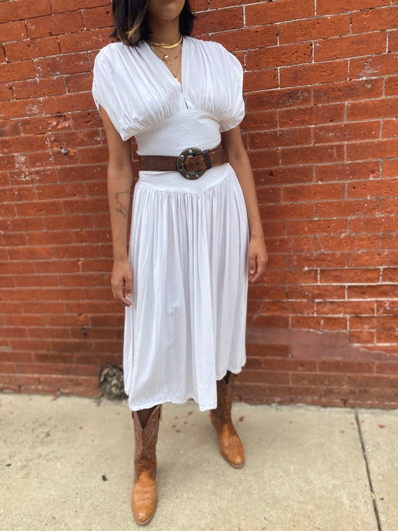 Western 60s Cotton Calf Length Dress