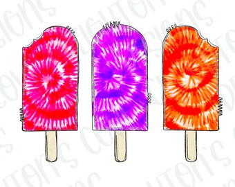 Kleinkind Sommer Sublimation Designs-Eis am Stiel png-Sommer PNG-Kinder Clipart-Kinder Sublimation Designs Sommer-Tie Dye Eis am Stiel digitaler Download
