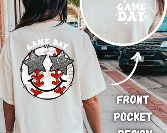 Game Day baseball front and back sublimation design | Baseball PNG | Best Seller | Baseball Game Day | Baseball shirt designs | Preppy PNG