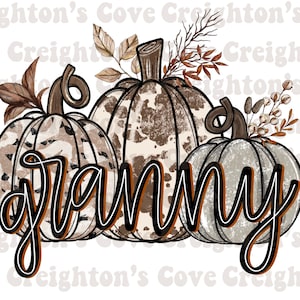 Granny pumpkin sublimation PNG, animal print pumpkins, fall sublimation design, cowhide pumpkin PNG