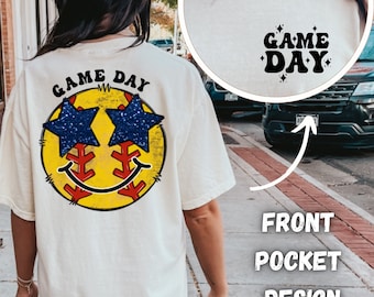 Game Day softball front and back sublimation design | softball PNG | Best Seller | softball Game Day | softball shirt designs | Preppy PNG
