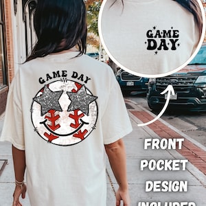 Game Day baseball front and back sublimation design | Baseball PNG | Best Seller | Baseball Game Day | Baseball shirt designs | Preppy PNG