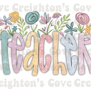 Wildflower teacher appreciation sublimation design | wildflower teacher png | teacher digital design | teacher shirt png | teacher gift png