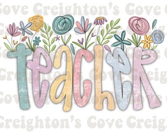 Wildflower teacher appreciation sublimation design | wildflower teacher png | teacher digital design | teacher shirt png | teacher gift png