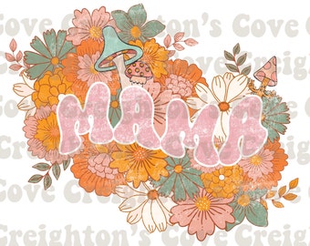Mama distressed Flower Trendy file | Mother’s Day Flower Shirt| Retro Mothers Day png digital download | Mama retro sublimation design PNG