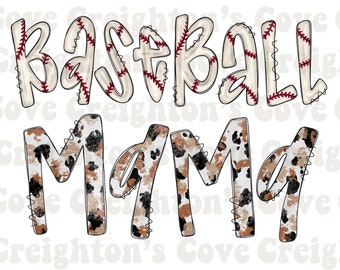 Cow print baseball mama png | baseball png | baseball mom shirt designs | baseball digital download | baseball sublimation png