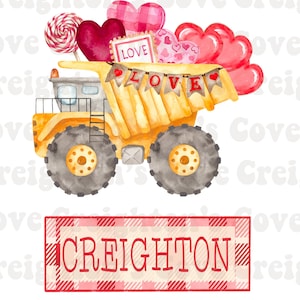 Valentine Dump Truck digital download Kids Valentine PNG boys Valentine’s Day designs Valentine’s Day instant download Kids heart PNG