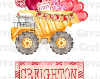 Valentine Dump Truck digital download Kids Valentine PNG boys Valentine’s Day designs Valentine’s Day instant download Kids heart PNG