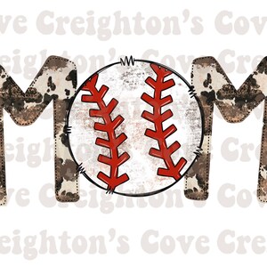 Baseball Mom PNG | Baseball Cow Print | Baseball Doodle Font | Baseball PNG File | Baseball Mom | Baseball Shirt Design | Baseball Game Day
