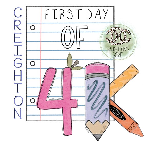 First Day of Pre-school PNG First Day of 4k Girls School - Etsy