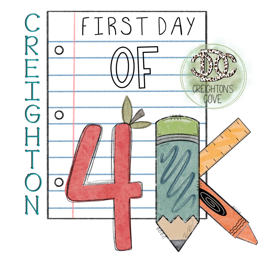 First Day of 4K PNG, Preschool PNG, First Day of School Sublimation ...