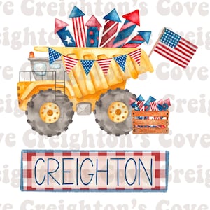 4th of July kids sublimation design USA PNG dump truck PNG dump truck sublimation 4th of July designs for kids instant download boys png