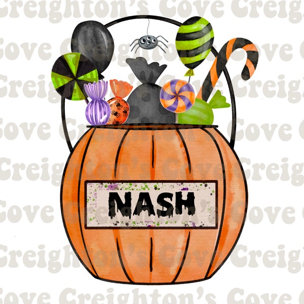 Boys Halloween candy bucket PNG, Halloween sublimation designs for boys, Halloween sublimation designs, candy bucket, pumpkin candy bucket