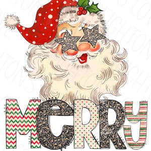 Retro Santa Claus Star Png, Christmas Sublimation file for Shirt Design, Digital download, Santa clipart, Christmas PNG