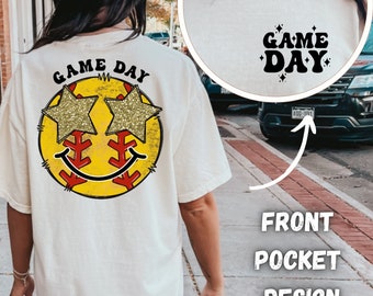 Game Day softball front and back sublimation design | softball PNG | Best Seller | softball Game Day | softball shirt designs | Preppy PNG