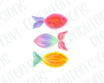 Girls watercolor fish png - girls watercolor sublimation download - watercolor digital download - toddler girls png - instant download
