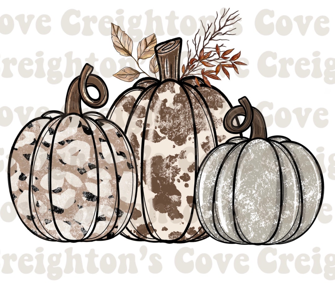 Custom Order - Cow Pumpkins With Seamless Pattern - Etsy