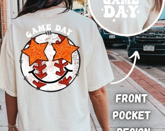 Game Day baseball front and back sublimation design | Baseball PNG | Best Seller | Baseball Game Day | Baseball shirt designs | Preppy PNG