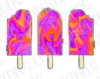 Kleinkind Sommer Sublimation Designs-Eis am Stiel png-Sommer PNG-Kinder Clipart-Kinder Sublimation Designs Sommer-Tie Dye Eis am Stiel digitaler Download
