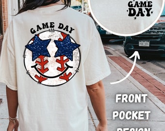 Game Day baseball front and back sublimation design | Baseball PNG | Best Seller | Baseball Game Day | Baseball shirt designs | Preppy PNG