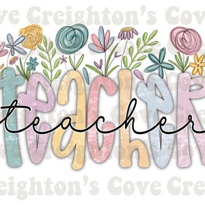 Wildflower teacher appreciation sublimation design | wildflower teacher png | teacher digital design | teacher shirt png | teacher gift png