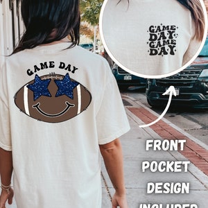 Game Day Fußball Vorder- und Rückseite Sublimationsdesign | Fußball PNG | Bestseller | Fußball Spieltag | Fußball Trikot Designs | Preppy PNG