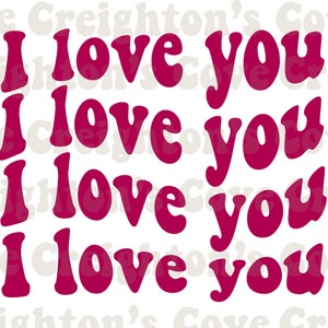 I love you retro Valentine&#39;s Day png, I love you sublimation design, Valentine&#39;s Day png,, descarga digital, Valentines shirt designs