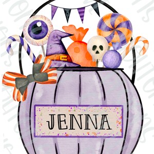 Girls Halloween candy bucket PNG, Halloween sublimation designs for girls, Halloween sublimation designs, candy bucket, pumpkin candy bucket