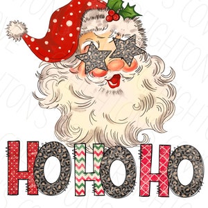 Retro Santa Claus Star Png, Christmas Sublimation file for Shirt Design, Digital download, Santa clipart, Christmas PNG