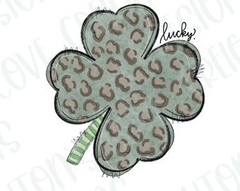 St. Patricks day sublimation design, St. Patricks Day digital design, four leaf clover, lucky PNG, lucky digital download