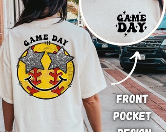 Game Day softball front and back sublimation design | softball PNG | Best Seller | softball Game Day | softball shirt designs | Preppy PNG
