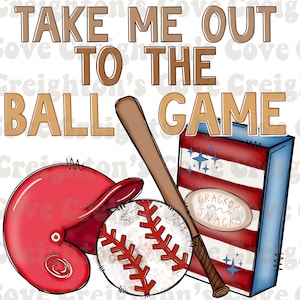 Take Me Out To the Ball Game | Retro Baseball | PNG | Baseball PNG Cut File | Baseball Mom | Baseball Shirt Design | Baseball Game Day