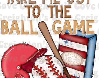 Take Me Out To the Ball Game | Retro Baseball | PNG | Baseball PNG Cut File | Baseball Mom | Baseball Shirt Design | Baseball Game Day