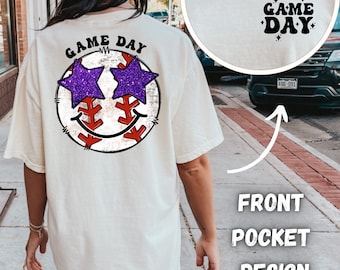 Game Day baseball front and back sublimation design | Baseball PNG | Best Seller | Baseball Game Day | Baseball shirt designs | Preppy PNG