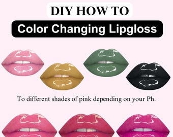 Color Changing Lip Gloss Formula | DIY How To| E-guide | Tutorial | All ingredients, Tools|  Step by Step | Instant Download | Excel | PDF