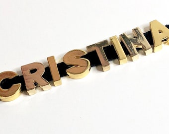 CRISTINA Name Choker Necklace or Personalized Name -  Customizable Choker - Your Name Choker - Velvet Choker, Gold/ Silver Letters Choker