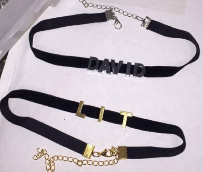 RACHEL Name Choker Necklace or Personalized Name Customizable Choker