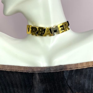 DREAMER  | Name Word Choker | Stainless Steel & Velvet Choker Necklace | Custom | Personalized | Dainty Choker