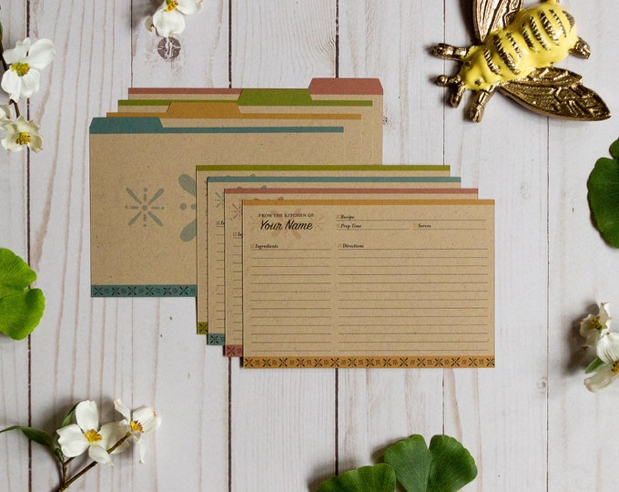 Customizable Recipe Card Set with Optional Dividers - Free Personalization!