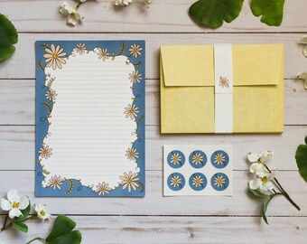 Ensemble de papier Blue Flower Letter - 12 lettres