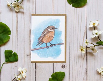 Painted Bird Original Artwork Greeting Card - Envelopes Included - Blank Inside